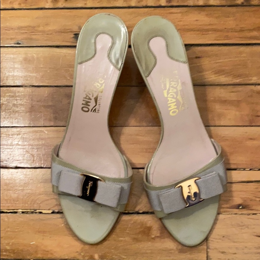 Y2K Ferragamo kitten heels